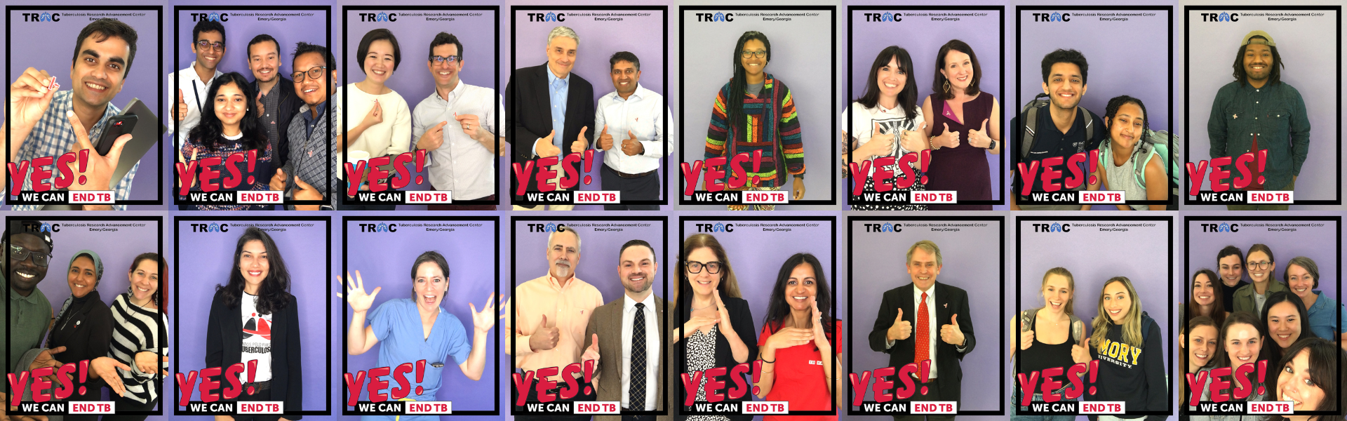 Collage of photo booth photos from World TB Day
